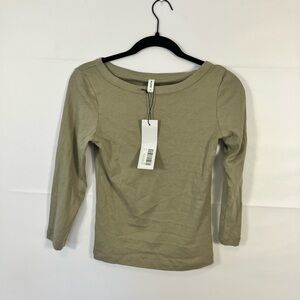 KOTN Women's Boatneck 3/4 Sleeve Top in Desert